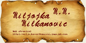 Miljojka Milkanović vizit kartica